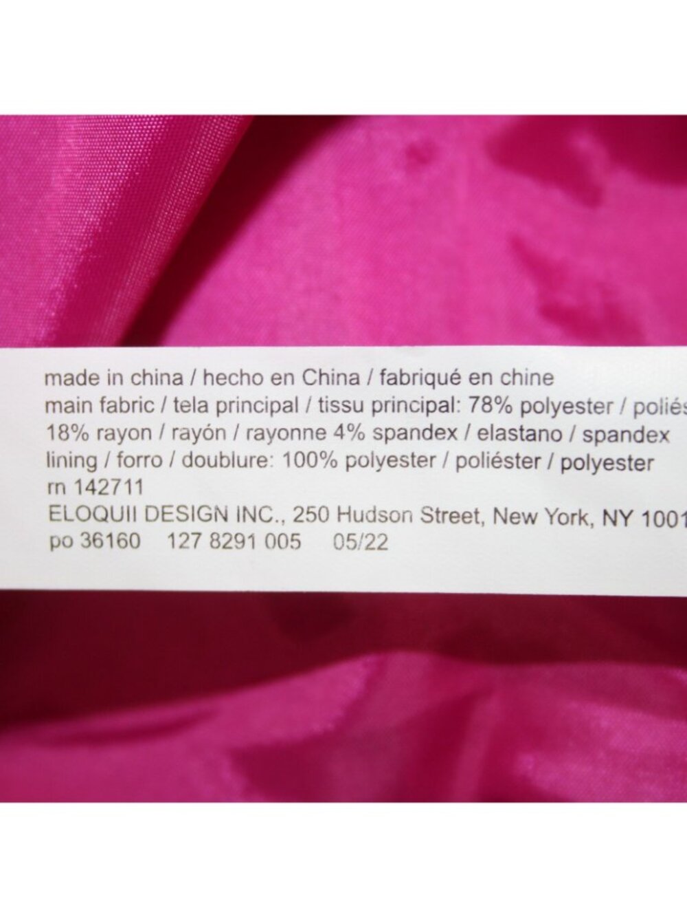Eloquil Jacket Sz 14 Pink Rhinestones Belted Collared Pockets Poly Rayon - Picture 10 of 13